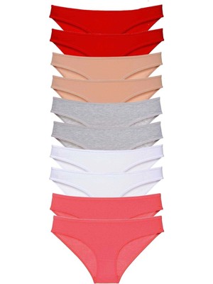 Moda Şahsenem 10 Adet Süper Eko Set Likralı Kadın Slip Külot 507