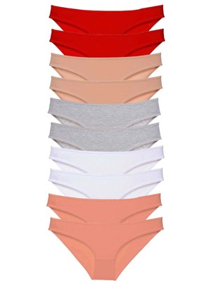 Moda Şahsenem 10 Adet Süper Eko Set Likralı Kadın Slip Külot 505
