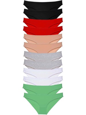 Moda Şahsenem 12 Adet Süper Eko Set Likralı Kadın Slip Külot Set 2
