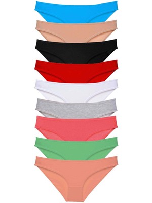 Moda Şahsenem 9 Adet Süper Eko Set Likralı Kadın Slip Külot Tüm Renkler