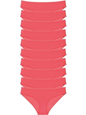 Moda Şahsenem 10 Adet Süper Eko Set Likralı Kadın Slip Külot Fuşya