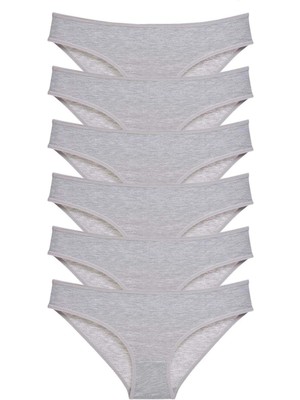 Moda Şahsenem 6 Adet Süper Eko Set Likralı Kadın Slip Külot Gri