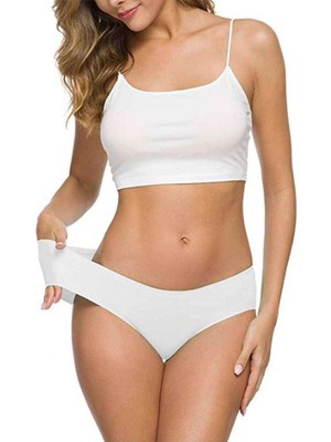 Moda Şahsenem Kadın Dikişsiz Lazer Kesim Esnek Iz Yapmayan Külot Beyaz