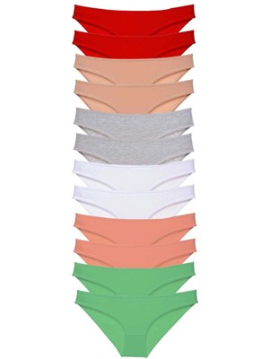 Moda Şahsenem 12 Adet Süper Eko Set Likralı Kadın Slip Külot Set 4