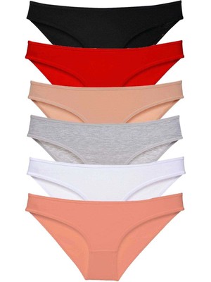Moda Şahsenem 6 Adet Süper Eko Set Likralı Kadın Slip Külot Renk 1