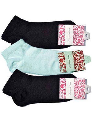 Moda Şahsenem Siyah ve Beyaz Kadın Bilek Çorap 3 Çift