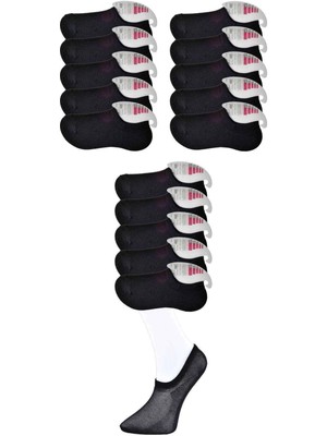 Moda Şahsenem Siyah Kadın Görünmez Çorap 15 Çift