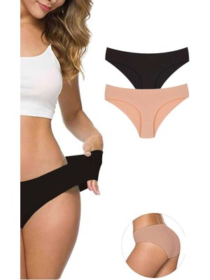 Moda Şahsenem 2 Adet Kadın Dikişsiz Lazer Kesim Esnek Iz Yapmayan Külot S2