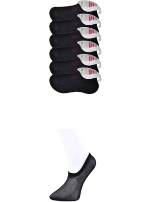 Moda Şahsenem Siyah Kadın Görünmez Çorap 6 Çift