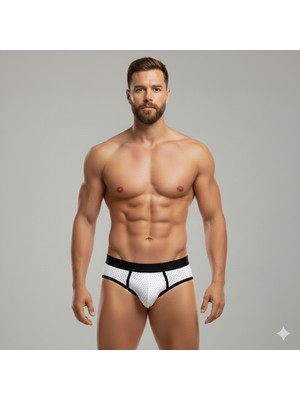 Cosmos E-Ticaret Erkek Beyaz File Slip Iç Giyim