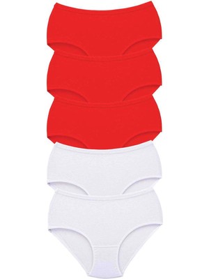 Moda Şahsenem 5 Adet Tutku Kadın Yüksek Bel Bato Kalın Lastik Külot S8