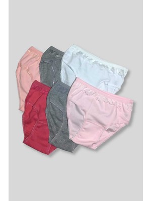 Tutku Kız Çocuk Çok Renkli 6'lı Paket 083RIBANA Pamuk Kız Külot-Çok Renkli-3 Yaş