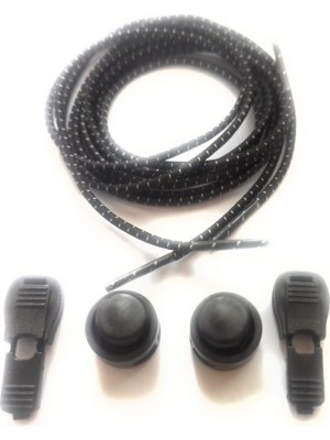 Mawrond Yuvarlak, Çizgili Siyah, Akıllı, Kilitle, Tak-Bırak, Elastik Bot, Spor Ayakkabı Bağcığı, 100 Cm, 1 Çift