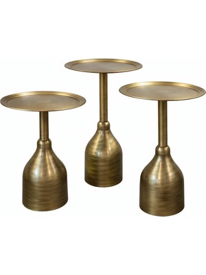 Valda Home 3lü Ross Gold Eskitme Zigon sehpa