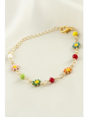 Nacario Papatya Kristal Mineli Bileklik