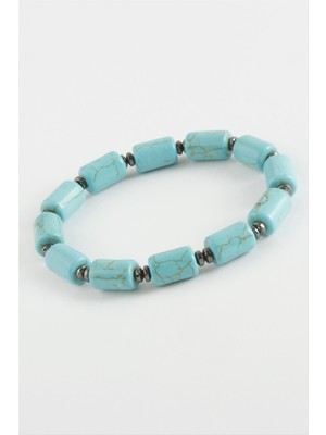 Nacario Silindir Turkuaz Doğaltaş Bileklik