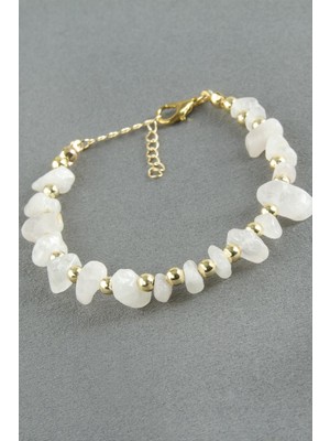 Nacario Pembe Kuvars Kırık Doğaltaş Bileklik