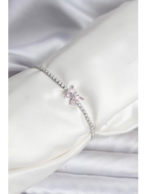 Nacario Bfs Model Zirkon Taşlı Gümüş Renk Pirinç Su Yolu Kadın Bileklik