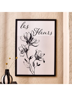 Evidea Deco French Cottage Les Fleurs Çerçeveli Tablo - Siyah - 50X70 cm