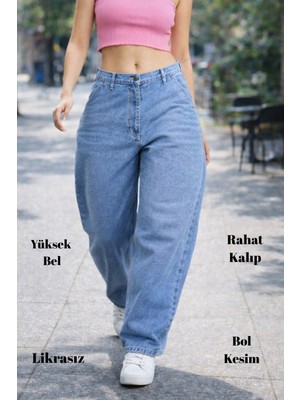 Cedy Denım Kadın Yüksek Bel Baggy Skater Jean