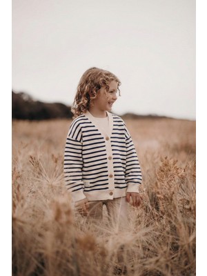 Cigit Çizgili Hırka 2-10 Yaş Lacivert