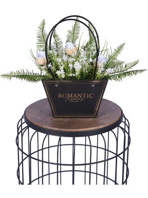 Yapay Çiçek Sitesi Yapay Çiçekli Romantic Çanta Aranjmanı Model 12