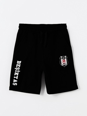 Lc Waikiki Yeni Sezon Beli Lastikli Beşiktaş Baskılı Erkek Çocuk Şort