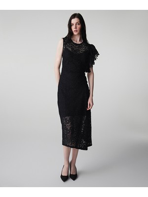 İpekyol Asimetrik güpür elbise IS1260002199001