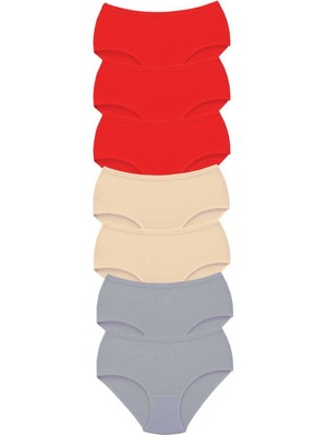 Moda Şahsenem 7 Adet Tutku Kadın Yüksek Bel Bato Kalın Lastik Külot S17