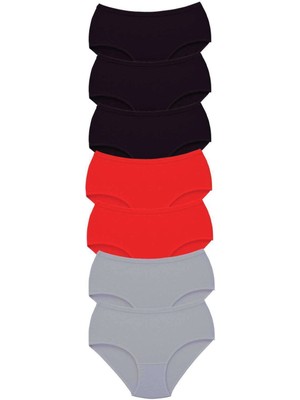 Moda Şahsenem 7 Adet Tutku Kadın Yüksek Bel Bato Kalın Lastik Külot S12