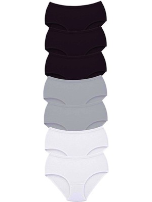 Moda Şahsenem 7 Adet Tutku Kadın Yüksek Bel Bato Kalın Lastik Külot S16