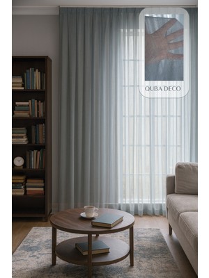 Quba Deco Natural Modern File Dokulu Keten Tül Perde Pileli Salon Oturma Odası Yatak Odası Çocuk Odası