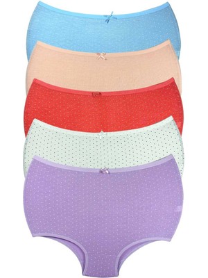 Moda Şahsenem 5 Adet Puantiyeli Kadın Toparlayıcı Yüksek Bel Bato Külot