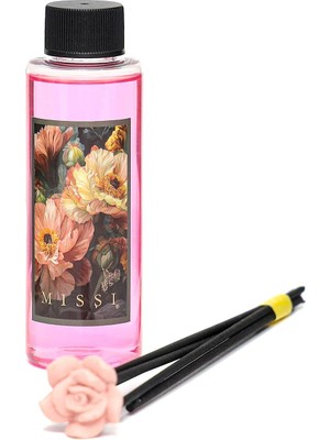 Missi 110 ml Garden Rose-Pudra Signature Yedek Esans ve Bambu Çubuk Seti