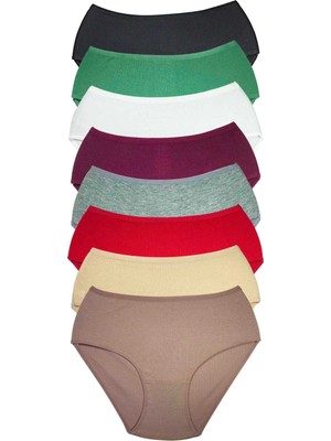 Moda Şahsenem 8 Adet Kadın Yüksek Bel Ribana Bato Külot S009