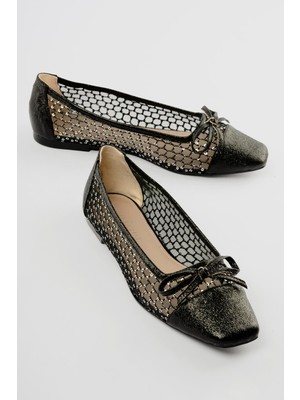 Mubiano Kadın Babet File Detaylı Fiyonklu Siluna Siyah