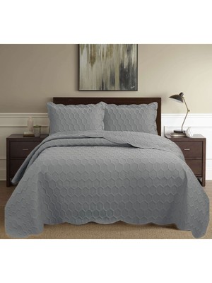 Bella Home Honey Comb 3D Çift Kişilik Yatak Örtüsü Seti (3 Parça) - 260X240 cm