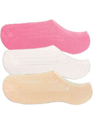 Moda Şahsenem 3 Adet Kadın Sneaker Dantelli File Pamuklu Yumuşak Çorap