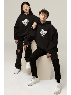 Nevermind Sevgili Çift Kombini Özel Tasarım Oversize Kapüşonlu Sweatshirt – Trend Hoodie