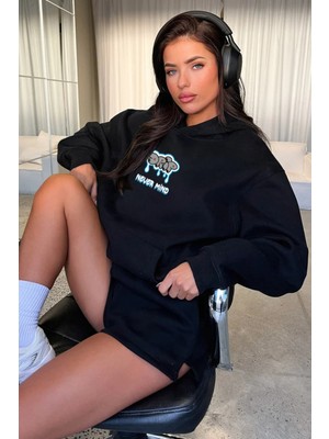 Nevermind Oversize Pamuklu Hoodie - Drip Streetwear Tasarım Sweatshirt