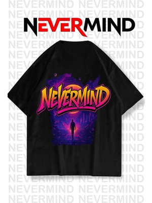 Nevermind Neon Unisex Tişört Retro Vaporwave Tasarım %100 Pamuk