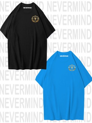 Nevermind Hanımcı/beyci Spor Baskılı Ikili Oversize Sevgili Tshirt Eş Kombini