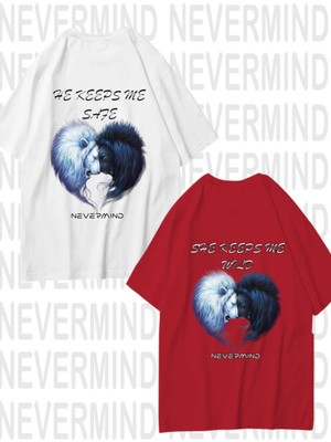 Nevermind He Keeps Me Safe / She Keeps Me Wild – Unisex Çift Tişörtü 2'li