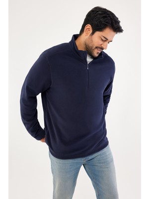 Anti-Pilling Tüylenme Yapmayan Standart Fit Dik Yaka Polar Sweatshirt