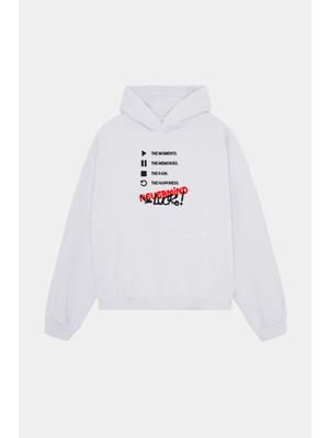 Nevermind Unisex Kapüşonlu Sweatshirt - Luck Yazılı Oversize Hoodie