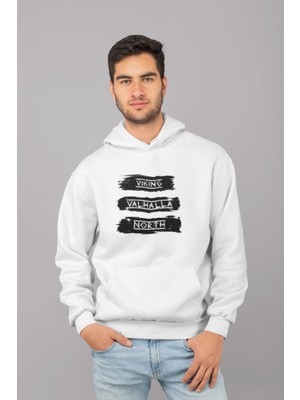Nevermind Viking Valhalla North Kapüşonlu Sweatshirt – Erkek Unisex Hoodie
