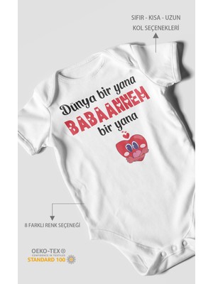 Morivo Kids Dünya Bir Yana Babannem Bir Yana Baskılı Bebek Zıbını – Çıtçıtlı Body | %100 Pamuk Kısa Kol
