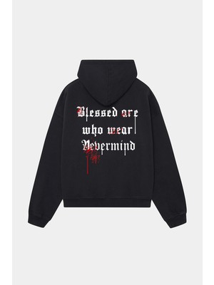 Nevermind Unisex Oversize Hoodie - Blessed Are Who Wear Tasarım Sweatshirt