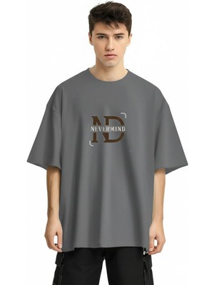 Nevermind Baskılı Oversize Tişört | Erkek Streetwear T-Shirt