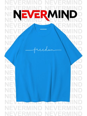 Nevermind Erkek Oversize “freedom” Baskılı Erkek Tişört – Yazlık Rahat Pamuklu Tshirt